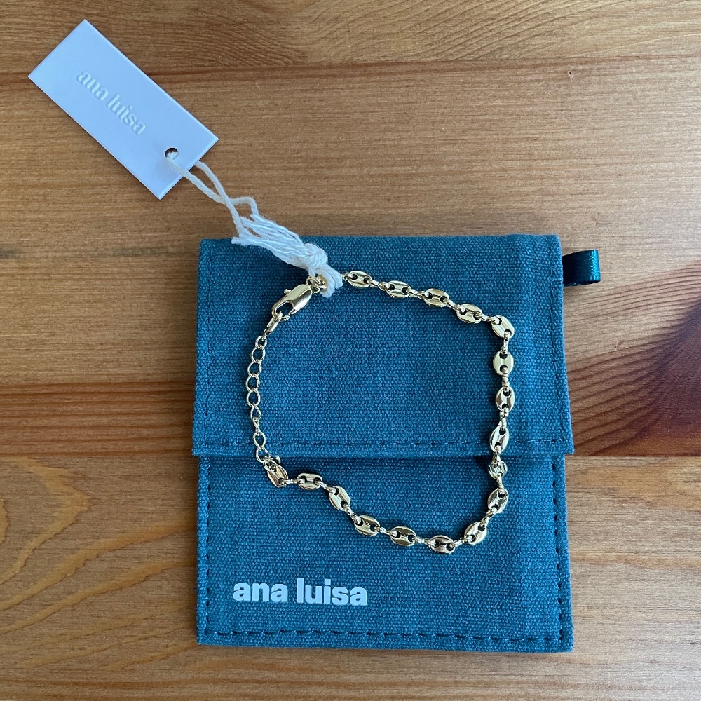 14k Gold Plated Ana Luisa Anchor Chains Bracelet